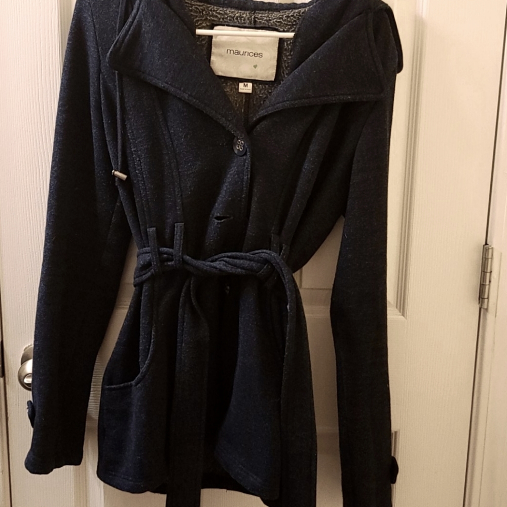 Navy Maurices Jacket with hood